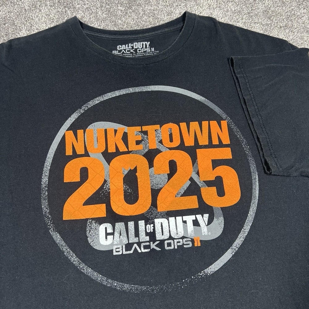 Vintage Call of Duty Black Ops 2 Shirt XL Faded Black Promo Video Game Nuketown